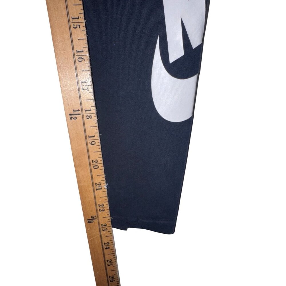 Reebok Womens XS Black Leggings With Nike Swoosh Logo On Leg Stretch Polyester & - Picture 12 of 16
